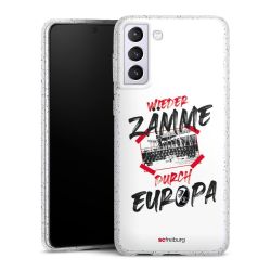 Silikon Glitter Case transparent-silber