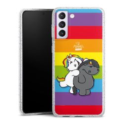 Silikon Glitter Case transparent-silber