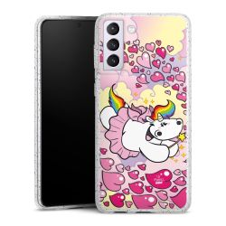 Silikon Glitter Case transparent-silber