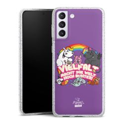 Silikon Glitter Case transparent-silber