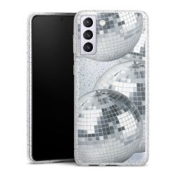 Silikon Glitter Case transparent-silber