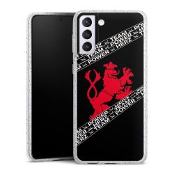 Silikon Glitter Case transparent-silber