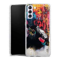 Silikon Glitter Case transparent-silber