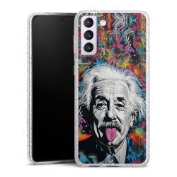 Silikon Glitter Case transparent-silber