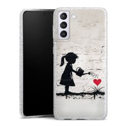 Silikon Glitter Case transparent-silber