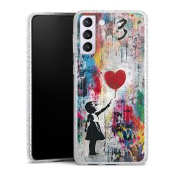 Silikon Glitter Case transparent-silber