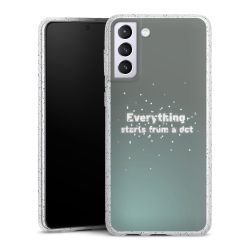 Silikon Glitter Case transparent-silber