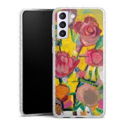 Silikon Glitter Case transparent-silber