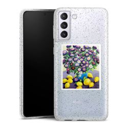 Silikon Glitter Case transparent-silber