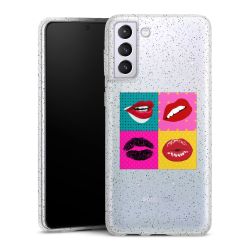 Silikon Glitter Case transparent-silber