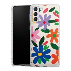 Silikon Glitter Case transparent-silber