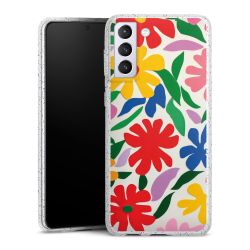 Silikon Glitter Case transparent-silber