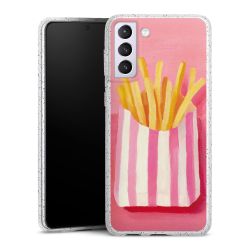 Silikon Glitter Case transparent-silber