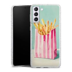 Silikon Glitter Case transparent-silber