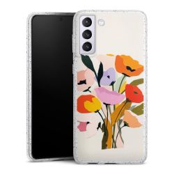 Silikon Glitter Case transparent-silber