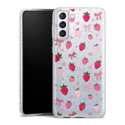 Silikon Glitter Case transparent-silber