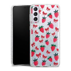 Silikon Glitter Case transparent-silber