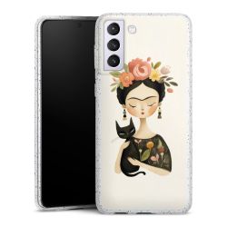 Silikon Glitter Case transparent-silber