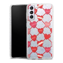 Silikon Glitter Case transparent-silber