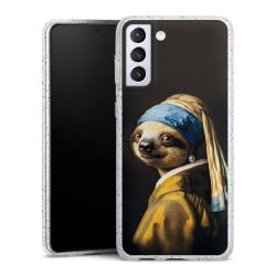 Silikon Glitter Case transparent-silber