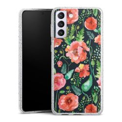 Silikon Glitter Case transparent-silber