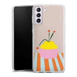 Silikon Glitter Case transparent-silber