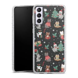 Silikon Glitter Case transparent-silber