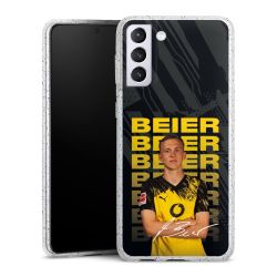 Silikon Glitter Case transparent-silber