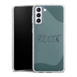Silikon Glitter Case transparent-silber