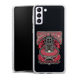 Silikon Glitter Case transparent-silber