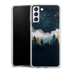 Silikon Glitter Case transparent-silber