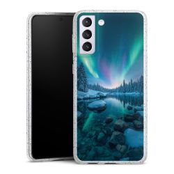 Silikon Glitter Case transparent-silber