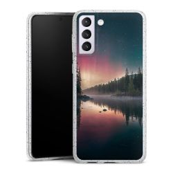 Silikon Glitter Case transparent-silber