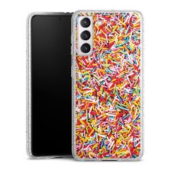 Silicone Glitter Case silver glitter