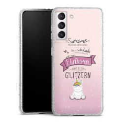 Silikon Glitter Case transparent-silber