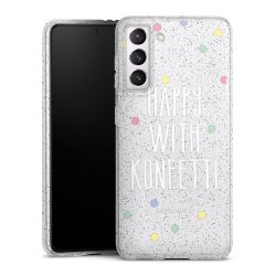 Silikon Glitter Case transparent-silber