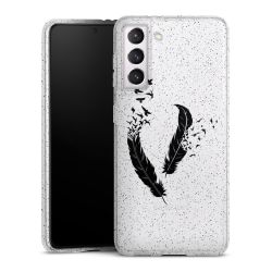 Silicone Glitter Case silver glitter