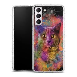 Silikon Glitter Case transparent-silber