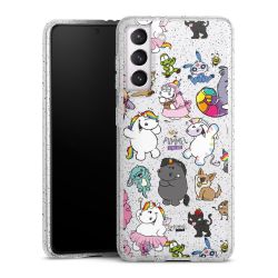 Silikon Glitter Case transparent-silber