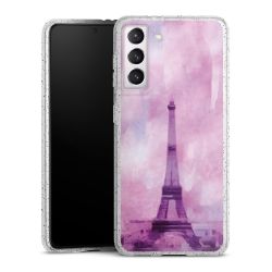 Silikon Glitter Case transparent-silber