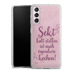 Silikon Glitter Case transparent-silber