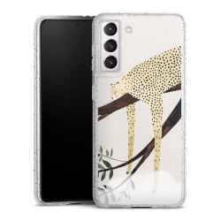 Silikon Glitter Case transparent-silber