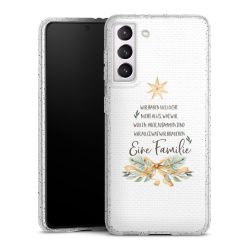 Silikon Glitter Case transparent-silber