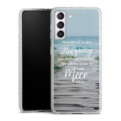 Silikon Glitter Case transparent-silber