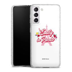 Silikon Glitter Case transparent-silber