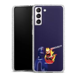 Silikon Glitter Case transparent-silber