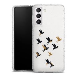 Silikon Glitter Case transparent-silber