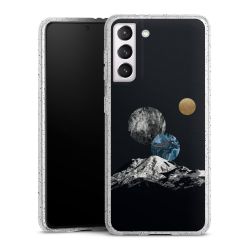 Silikon Glitter Case transparent-silber