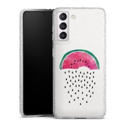 Silikon Glitter Case transparent-silber