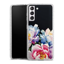 Silikon Glitter Case transparent-silber